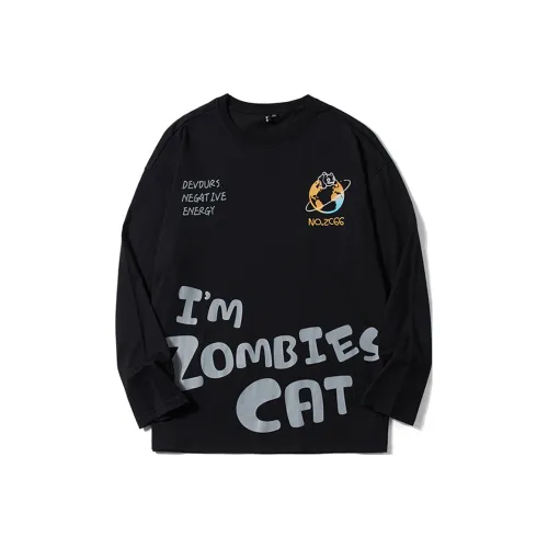 N-MAX MOGUIMAO Straight Long-Sleeved T-Shirt Unisex Black