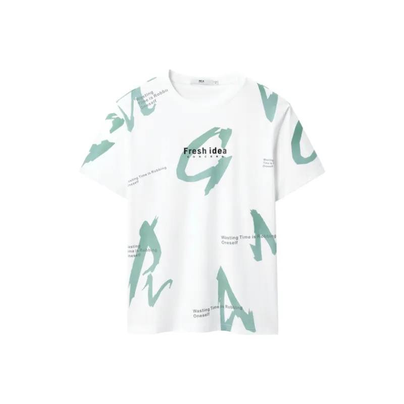 HLA T Shirts Men Cooling Antibacterial Ecru Pattern 24-0