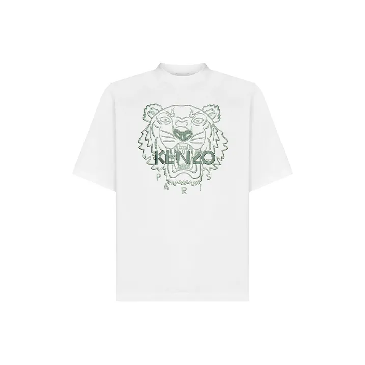 KENZO Classic Tiger Head T Shirts Men White-0