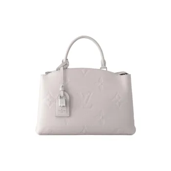 LOUIS VUITTON Petit Palais Cow Leather Handbag Women's Mist Gray