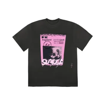 Travis Scott Cactus Jack For Fragment Pink Sunrise T shirt