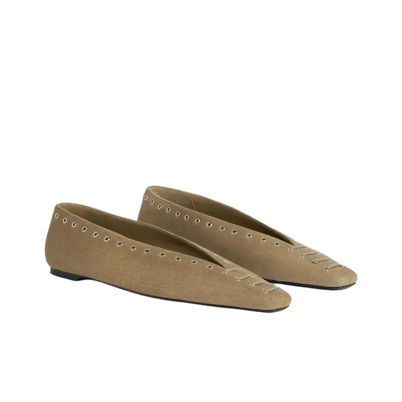 TOTEME Suede Ballet Flats Women's-2