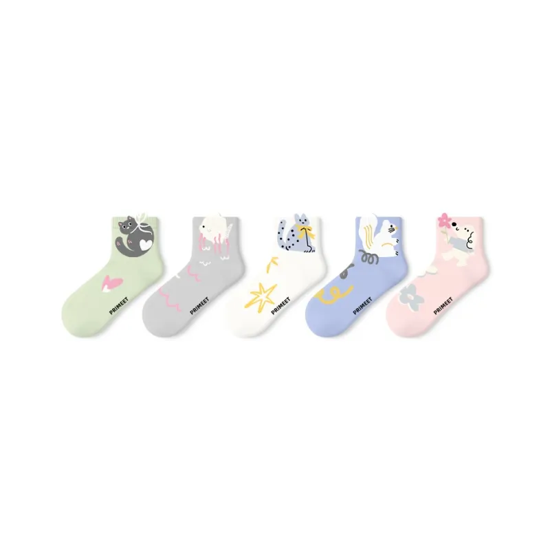 Primeet Ankle Socks Women's 5 Pack-10