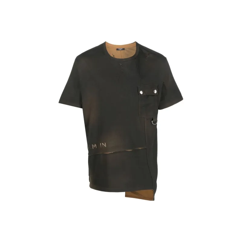 BALMAIN T-Shirts Men Brown-0