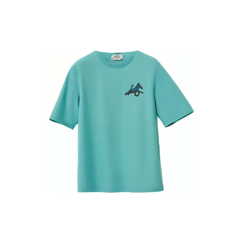 HERMES SS22 T Shirt Men's Porcelain Blue-0
