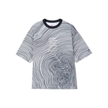 LiNing Sports Fashion Collection T Shirts Men White Base Black All Over Print