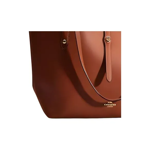COACH Market Tote Pebbled Leather Tote Bag, Shopping Bag, Shoulder Bag, Handbag Regular Women's Saddle Brown-4