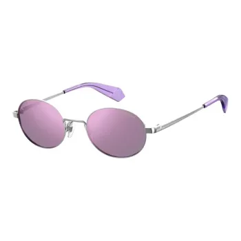 Polaroid Metal Oval Sunglasses Unisex Silver