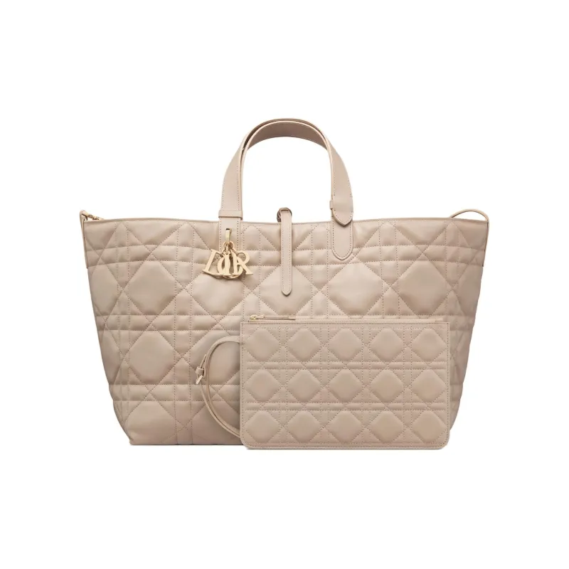 DIOR Toujours Calfskin Tote Bag, Shopping Bag, Handbag Large Size Women's Warm Taupe-2