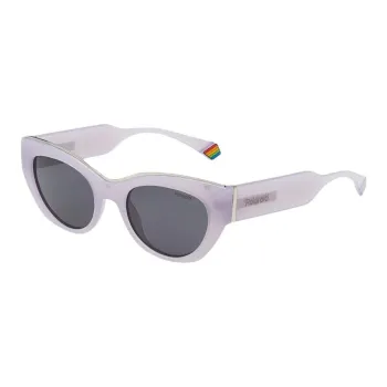 Polaroid Polycarbonate Resin Irregular Shape Sunglasses Women's Purple