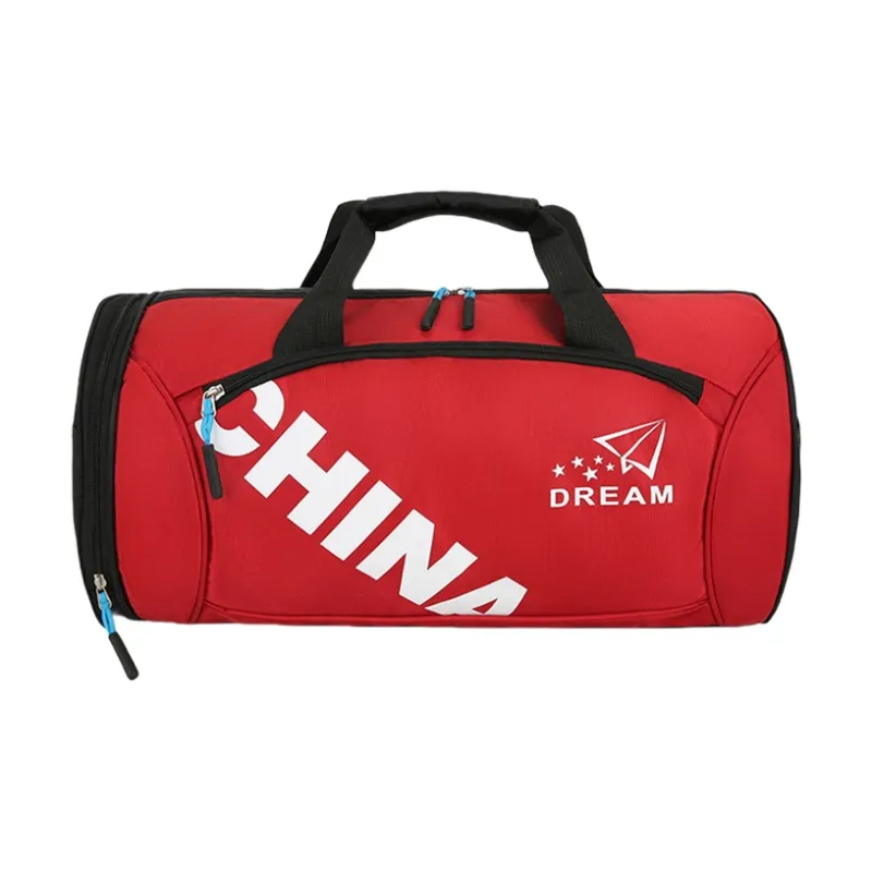 Dusen Kangaroo Nylon Gym Bag Unisex Black/Red/Green/Blue/Rose Red-4