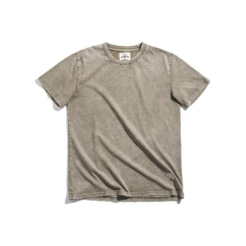 MADEN T Shirts Men Dark Khaki