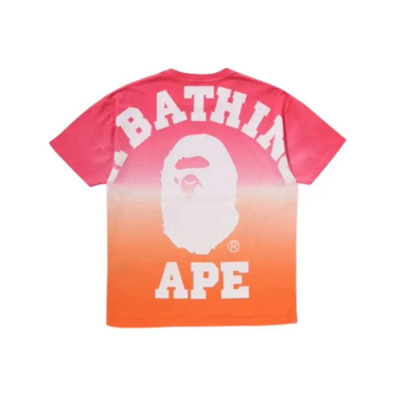 Bape Women's Gradation Big College Oversized Tee Pink-4