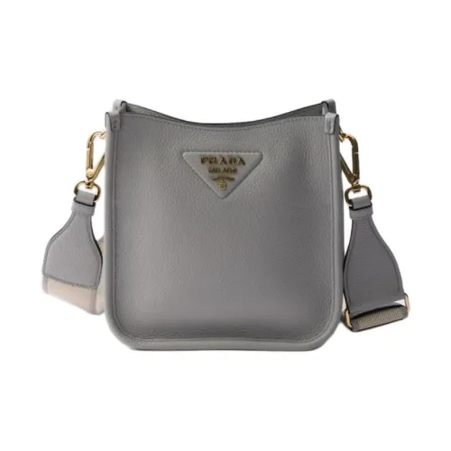PRADA Calfskin Shoulder Bag Mini Women's Granite Gray