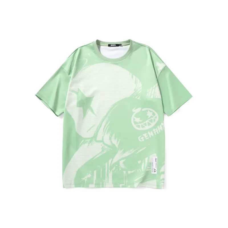 GENANX Straight Elbow Length Sleeved T Shirt Unisex-5