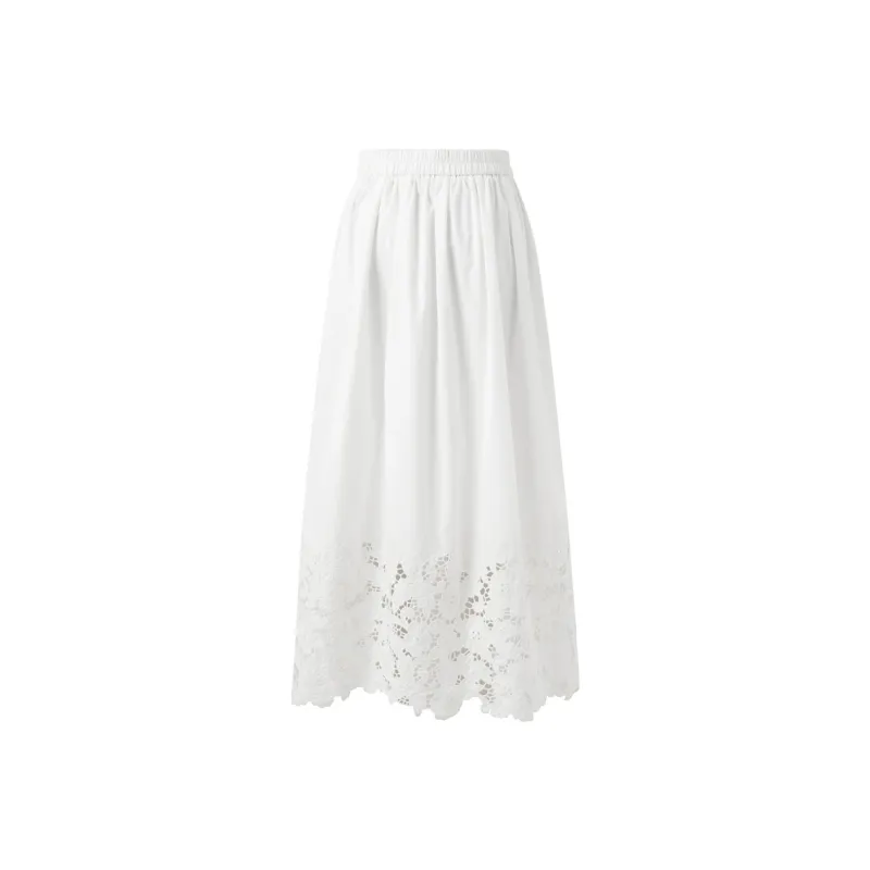 3COLOUR Casual Long Skirt Women's Cloud White-1