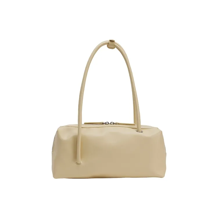 URBAN REVIVO Artificial Leather Shoulder Bag Medium Size Women's Black/Light Yellow-5