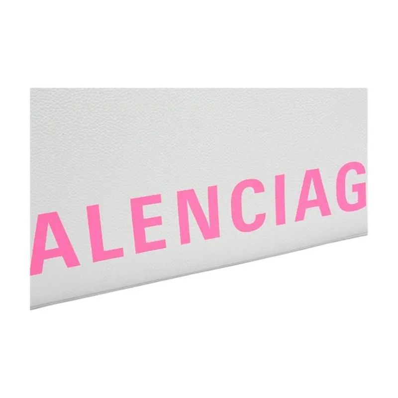 Balenciaga Leather Clutch Women's White & Pink-8