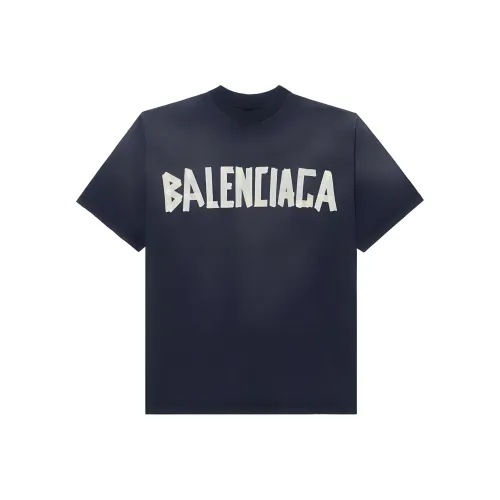 Balenciaga Men Tape Type Medium Fit T shirt Black Faded