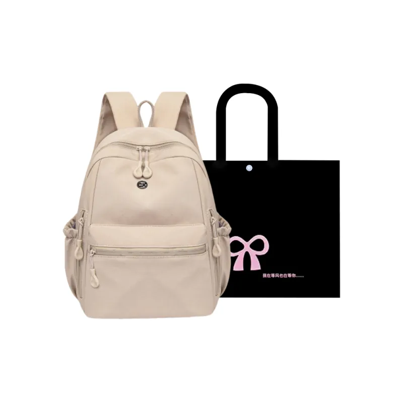 HACIN Oxford Backpack Women's Ivory/Black/Mint Green/Dusty Pink-0