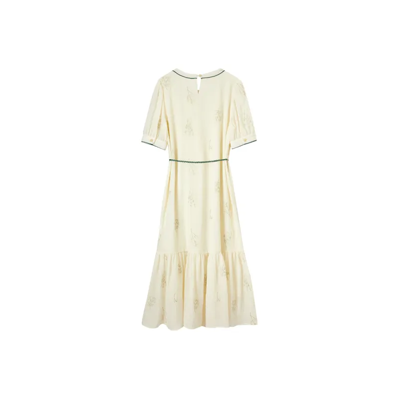 SENTUBILA Short Sleeved Dresses Women's Apricot-1