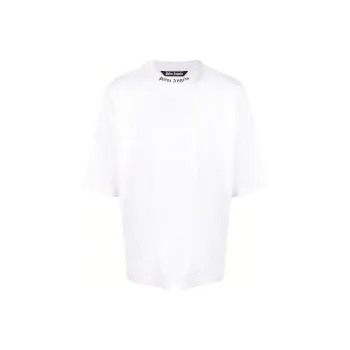 PALM ANGELS Logo Printed Crewneck T Shirt