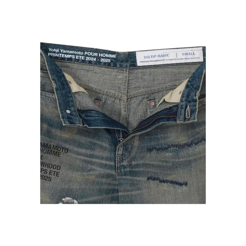 Yohji Yamamoto Graphic Printed Distressed Jeans-2