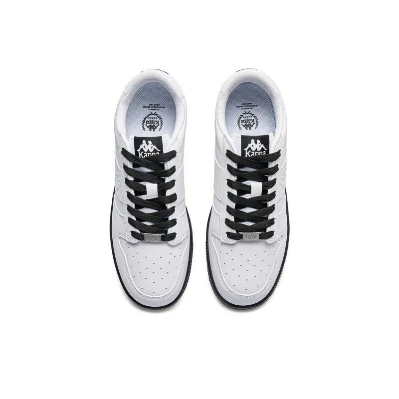 Kappa Back to Back Anti Slip Wear Resistant Low Top Skateboard Shoes Unisex White Black-3