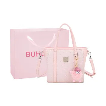 BUHOWE PU Handbag Regular Women's Pink/Black