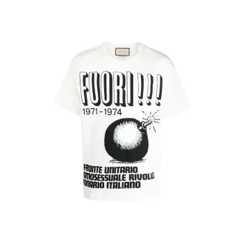 GUCCI Cotton Jersey With Fuori!!! Print T shirt