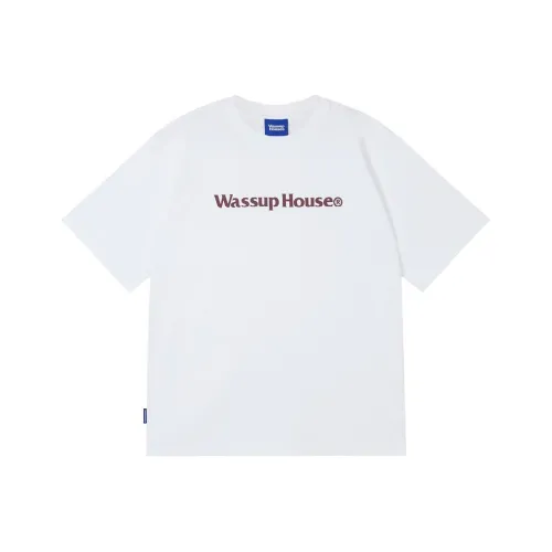 WASSUP 로고 남녀공용 티셔츠