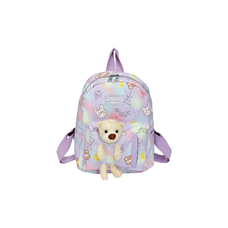 URBAN FOREST Nylon Backpack Women's Pink/Violet/Green/Blue/Black-12