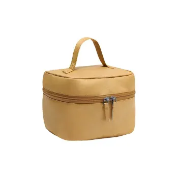 Boniu Cotton Linen Blend Makeup Bag Unisex Ginger Yellow