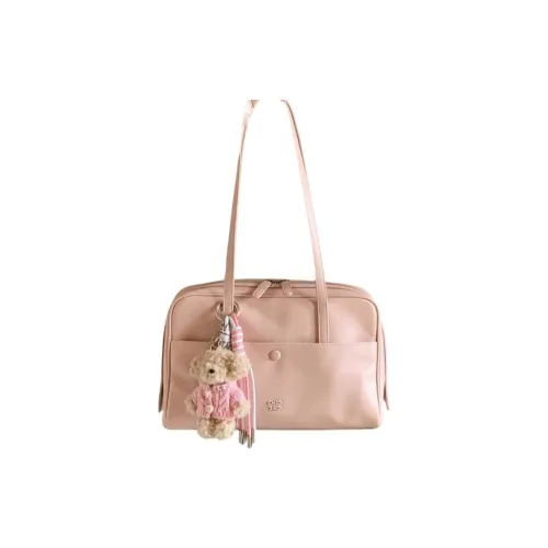 PAYOT Microfiber Synthetic Leather Shoulder Bag Women's Pink/Ecru