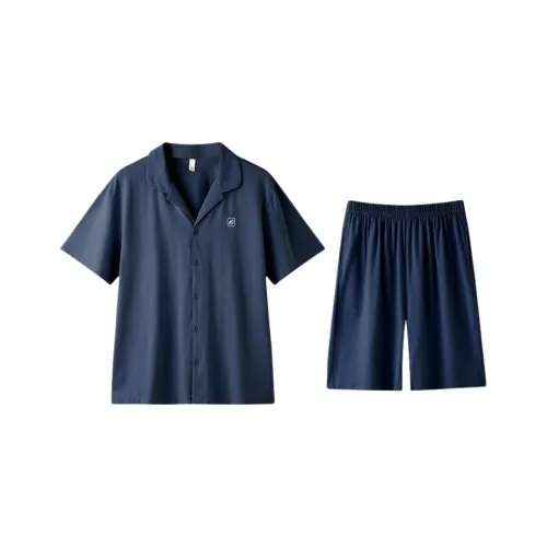 ZAO FU NIAO Pajama Set Men's Dark Blue