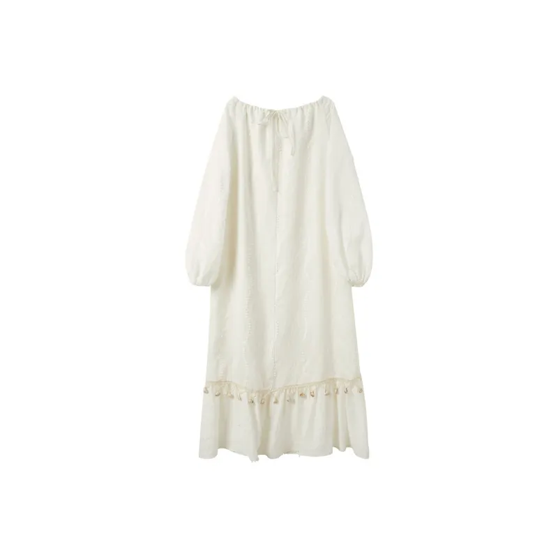 3COLOUR Long Sleeved Dresses Women's Pearl White-1
