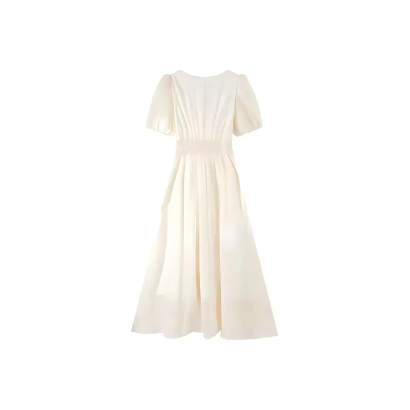 Lookinto Short Sleeved Dresses Women's Apricot-1