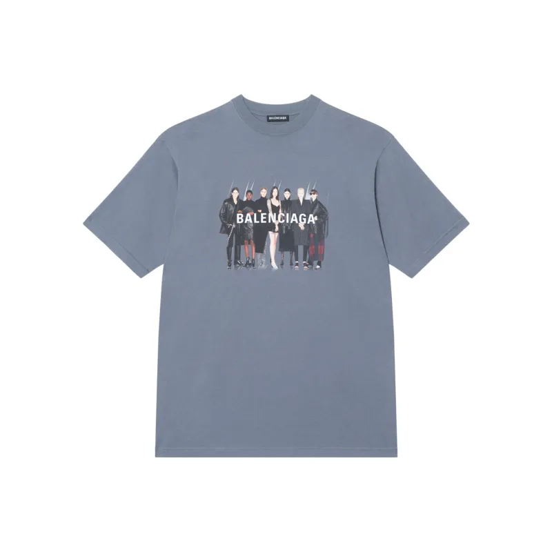 Balenciaga T Shirts Unisex Gray-0