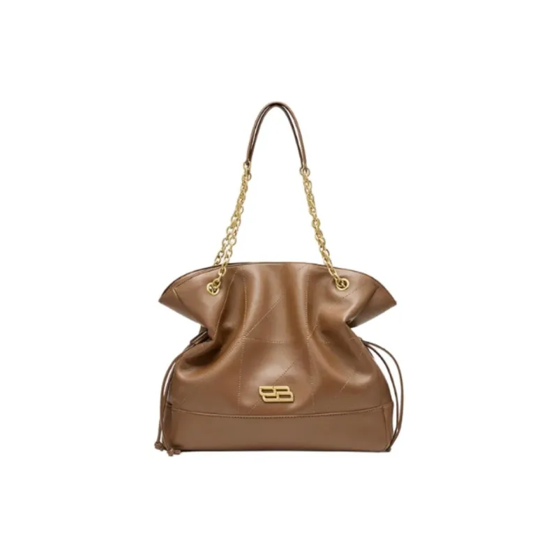 JOSINY Synthetic Leather Shoulder Bag Large Size Women's Black/Brown-4