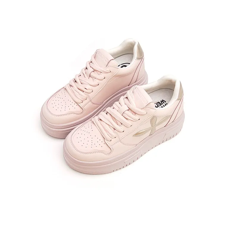 UNCLEWEN Coverage Height Increasing Breathable Slip Resistant Low Top Skateboard Shoes Women's Rose Pink-10