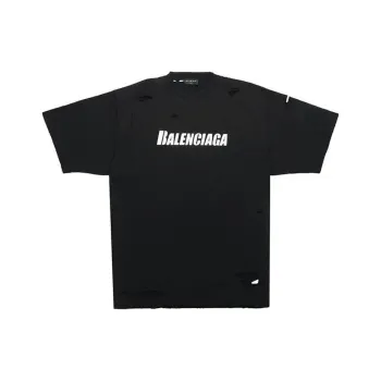 Balenciaga Caps Destroyed Flatground T shirt