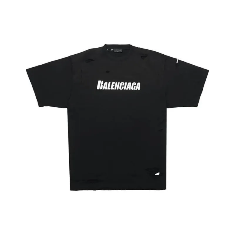 Balenciaga Caps Destroyed Flatground T shirt-0