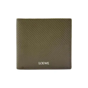 LOEWE Calfskin Wallet Men's Dark Khaki Green