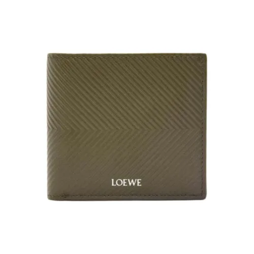 LOEWE Calfskin Wallet Men's Dark Khaki Green