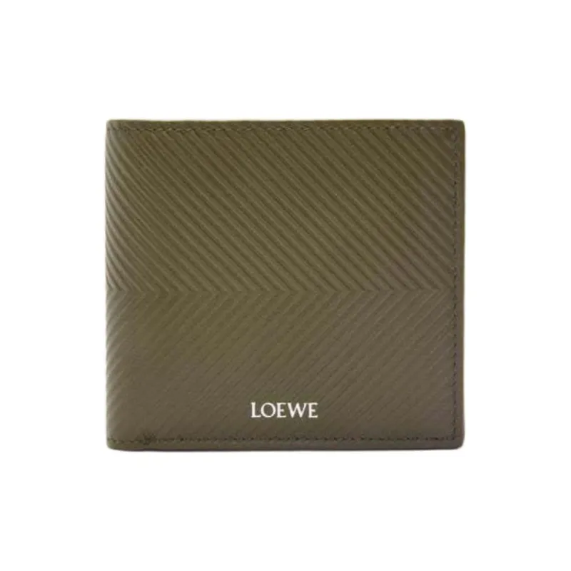 LOEWE Calfskin Wallet Men's Dark Khaki Green-0