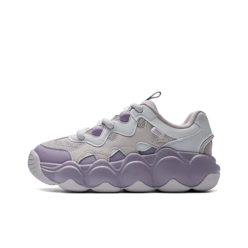 Kappa Back to Back Anti Slip Wear Resistant Low Top Chunky Sneakers Women's Purple