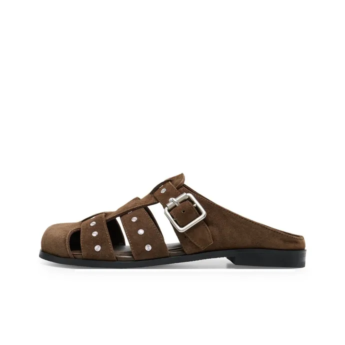 Lost In Echo Wrap toe Slippers Women's Dark Brown-0