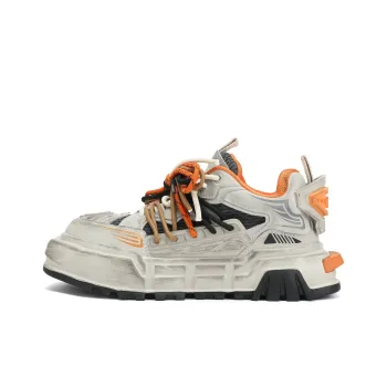 X·LUN Slip Resistant Cushioning Breathable Low Top Skateboard Shoes Unisex Ecru With Gray