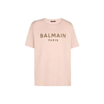 BALMAIN Oversized Flocked Logo T Shirt