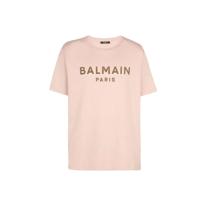 BALMAIN Oversized Flocked Logo T Shirt-0